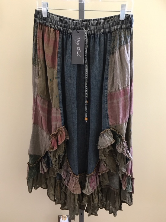 Young Threads Dresses & Skirts - YOUNG THREADS NWT Skirt Denim Neutral Ruffle Hem Size small Large 2x colors vary